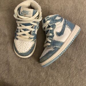 Nike Kids Denim Blue and White Sneakers